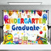 Lofaris Crayons School Bag Tools Kindergarden Grad Backdrop